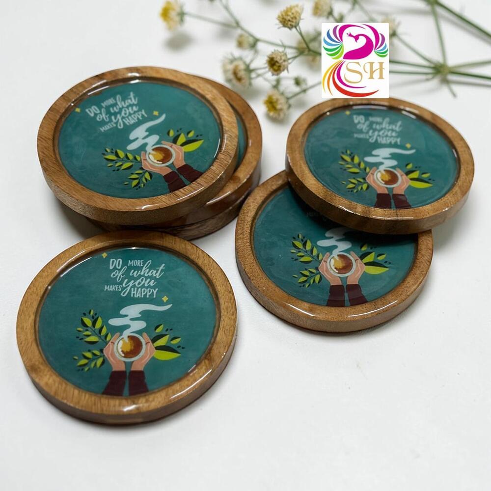 Wooden Coaster - Color: Natural Brown Wood