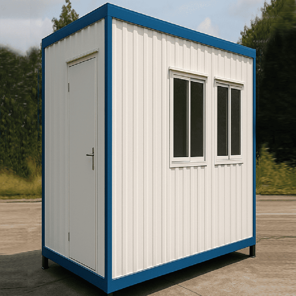 12X10X10 Portable Office Cabin - Color: White / Blue (As Seen In Image)