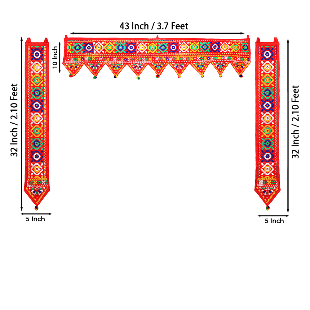 KRISHNA HANDLOOM Handmade Shubh Labh Toran for Home Entrance HAKU TORAN  A 2
