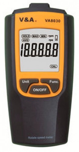 Contact And Non Contact Tachometer - ABS Plastic, 160x60x42mm, Black/Blue, 0.05% Accuracy | Photoelectric & Contact Modes, 5-Digit Backlit LCD, 40H Battery Life