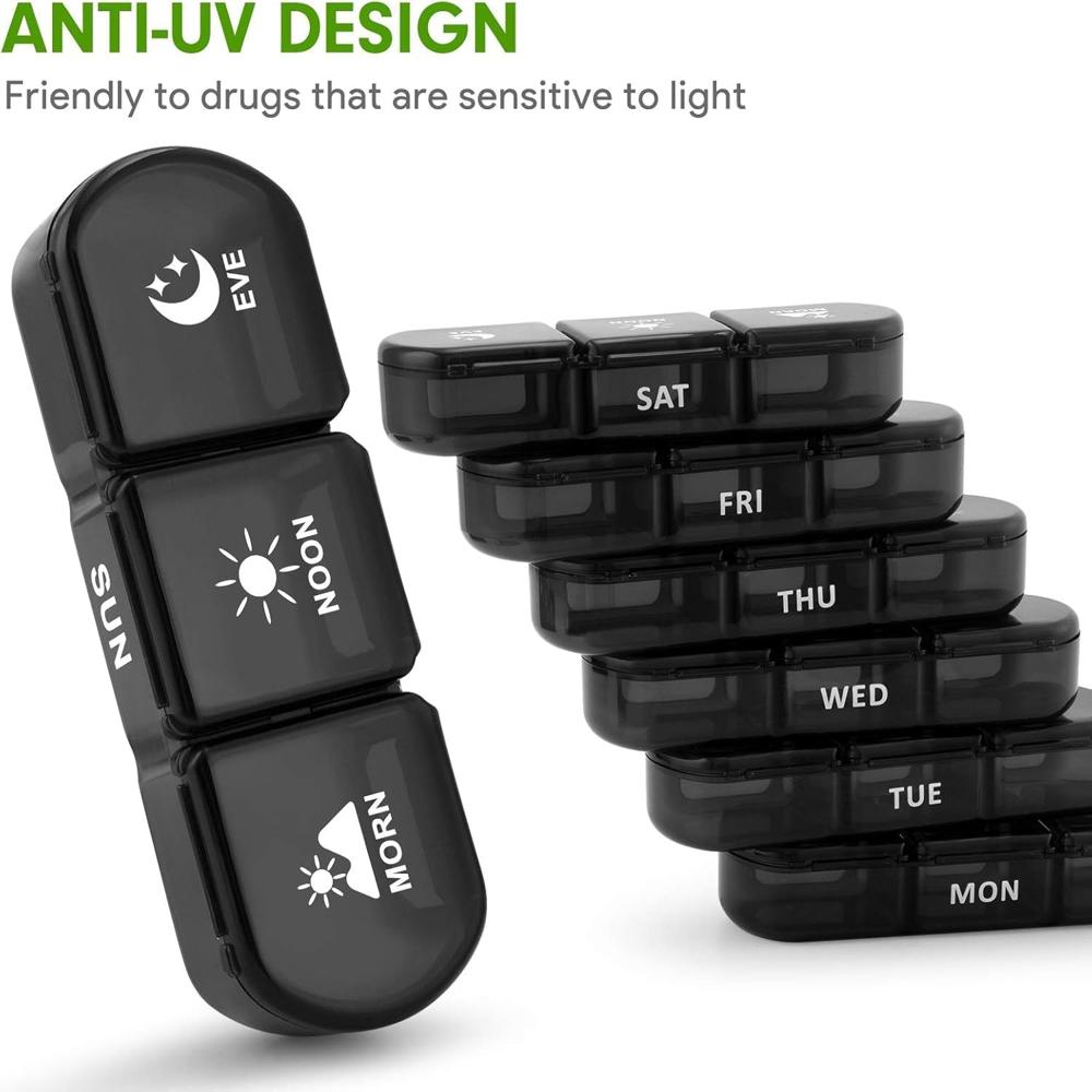 Pill Organizer Box 3 Times a Day  Weekly Medicine Organizer 7 Day
