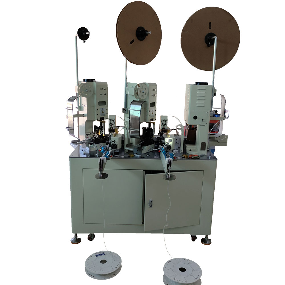 Automatic three-in-one wire cutting, stripping and terminal crimping machine