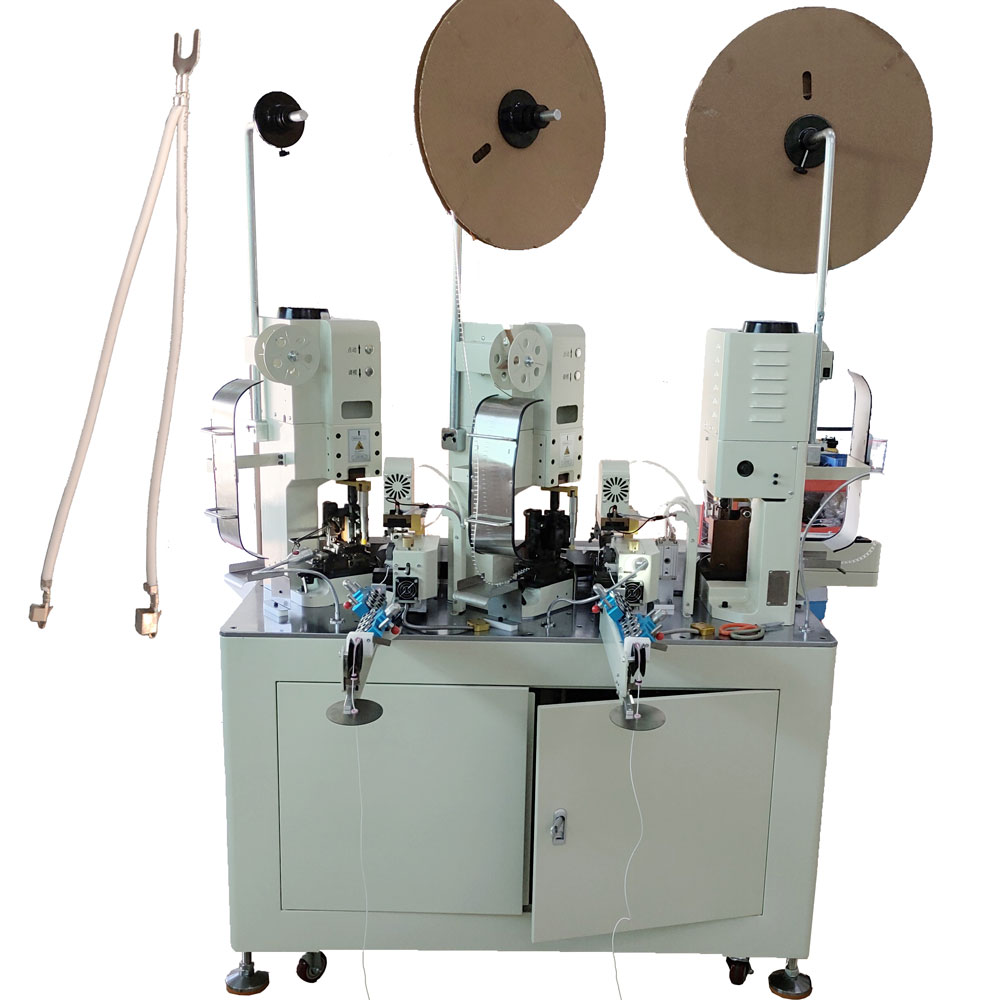 Automatic three-in-one wire cutting, stripping and terminal crimping machine
