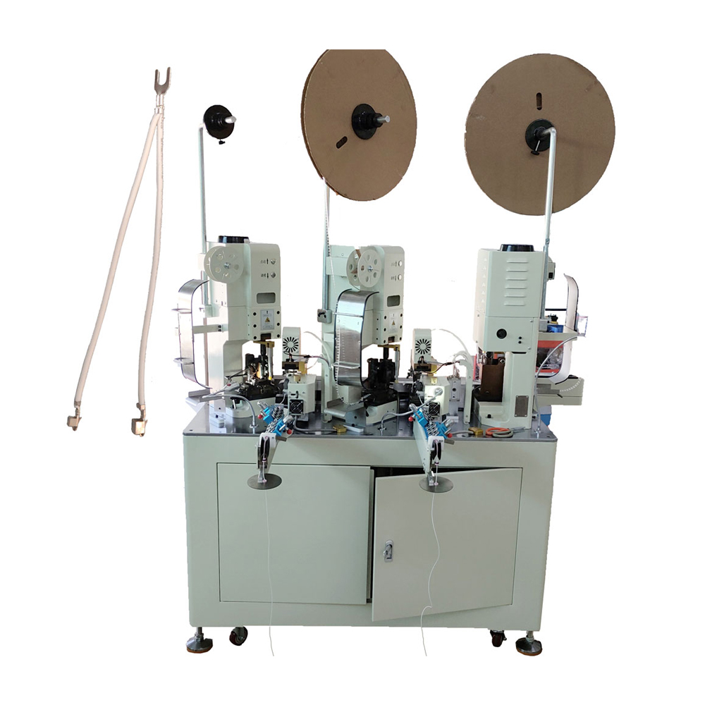 Automatic three-in-one wire cutting, stripping and terminal crimping machine