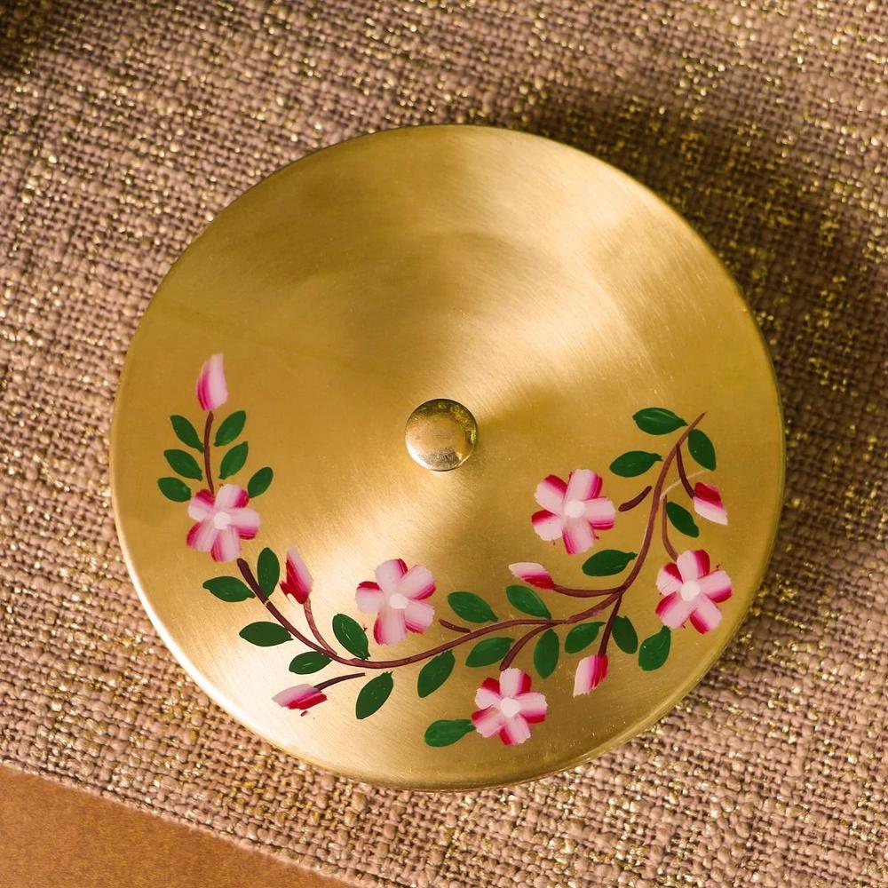 Brass Spice Container - Shape: Round