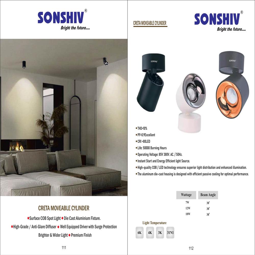 Creta Surface Cylinder Light - Body Material: Aluminum