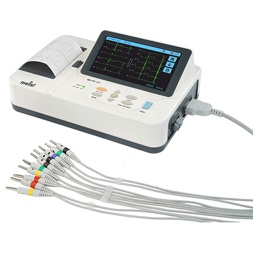 MR 300 Pro 6 Channel ECG Machine - ABS Plastic Housing, 295x230x66 mm | 6-Channel Acquisition, Large Backlit LCD, Thermal Printer