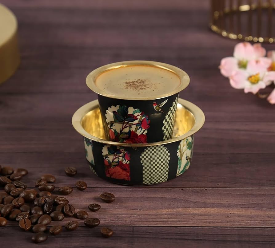 Brass Coffee Dabra Set - Color: Golden