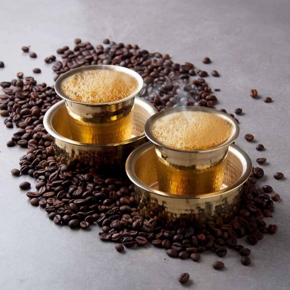 Brass Coffee Dabra Set - Color: Golden