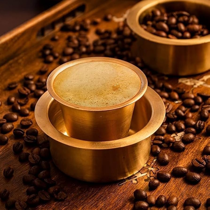Brass Coffee Dabra Set - Color: Golden