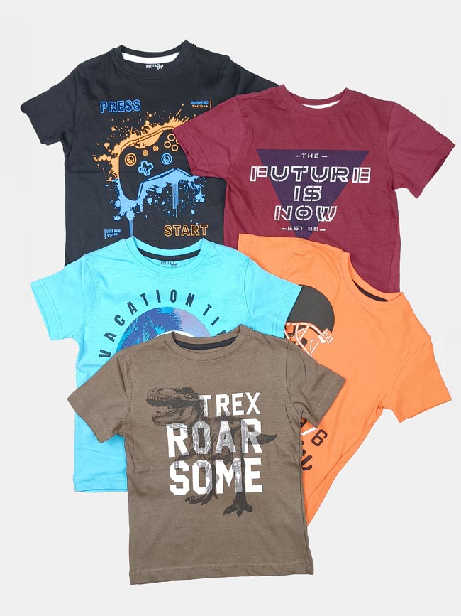 B16630 | REDTAG Boys Printed T-Shirts Assorted