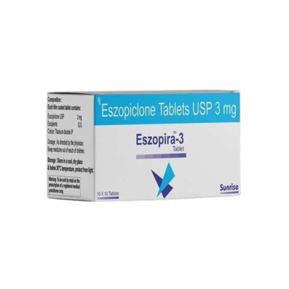 Eszopira Eszopiclone 3mg Tablet, Insomnia (Sleep Disorder) Treatment Medicine