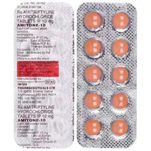 Amitone Amitriptyline 10mg Tablet, Antidepressant & Neuropathic Pain Treatment Medicine