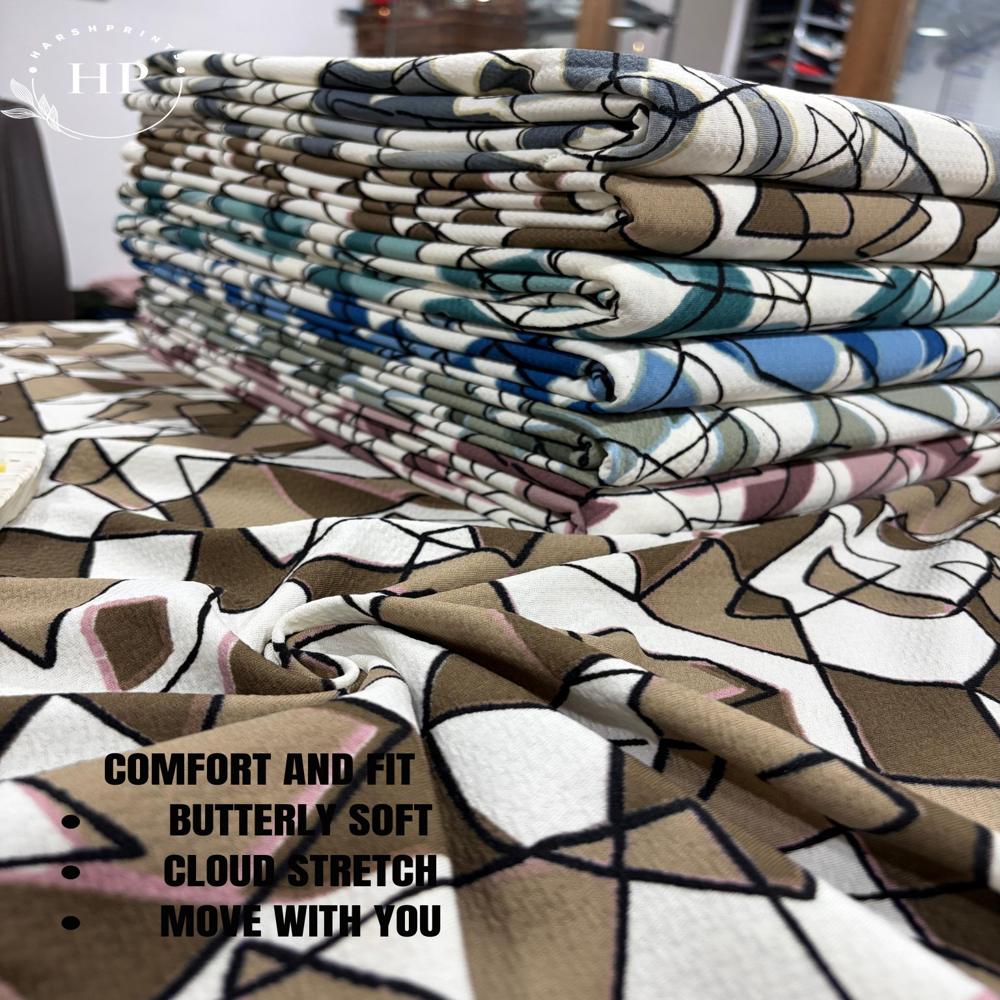 KARARA (Square) 200 GSM Structured Knit Polyester Lycra Fabric for T-Shirts & Co-Ord Sets