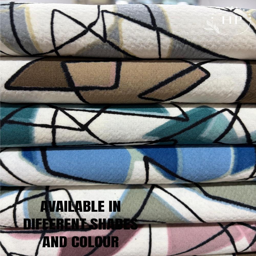 KARARA (Square) 200 GSM Structured Knit Polyester Lycra Fabric for T-Shirts & Co-Ord Sets