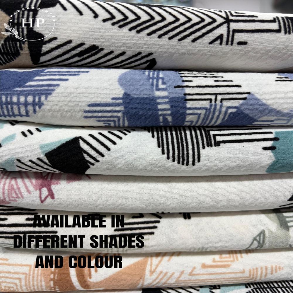 KARARA Print (Matrix) 200 GSM Structured Knit Polyester Lycra Fabric for T-Shirts & Co-Ord Sets