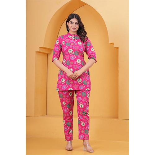 Ruhani Pink Floral Feeding Maternity CO-ORD Set