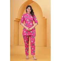 Ruhani Pink Floral Feeding Maternity Co-ord Set - Bust Size: 38