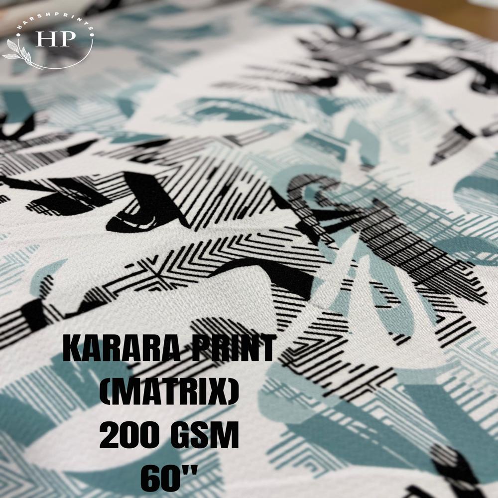 KARARA Print (Matrix) 200 GSM Structured Knit Polyester Lycra Fabric for T-Shirts & Co-Ord Sets