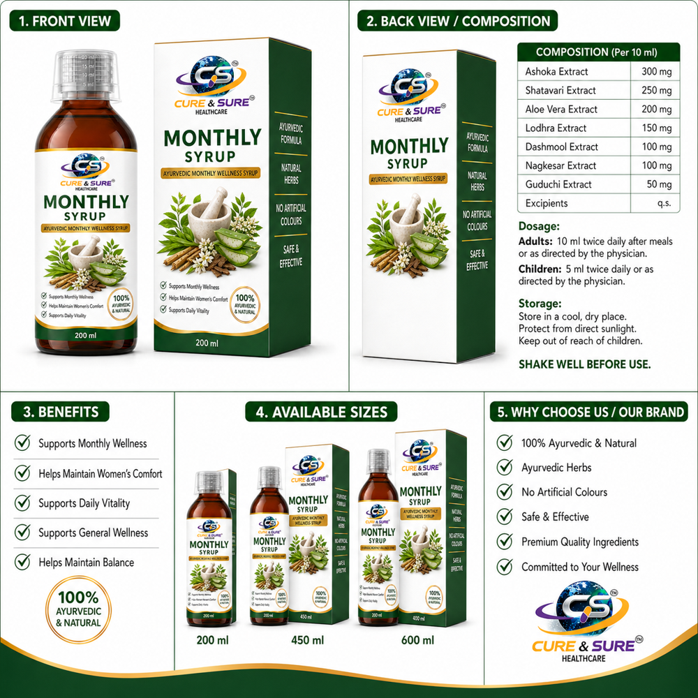 Ayurvedic Monthly Syrup Third Party Manufacturing