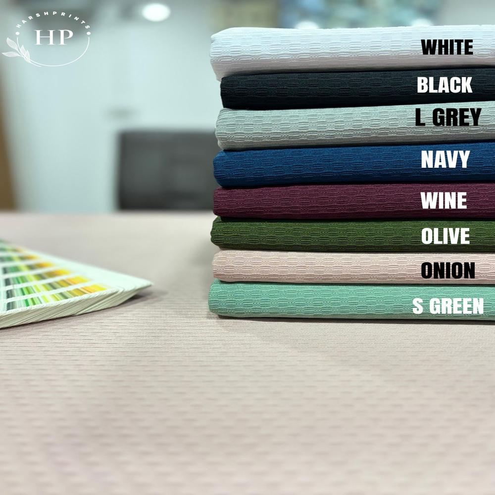 Bird Eye 190 GSM Structured Knit Polyester Lycra Fabric for T-Shirts & Co-Ord Sets