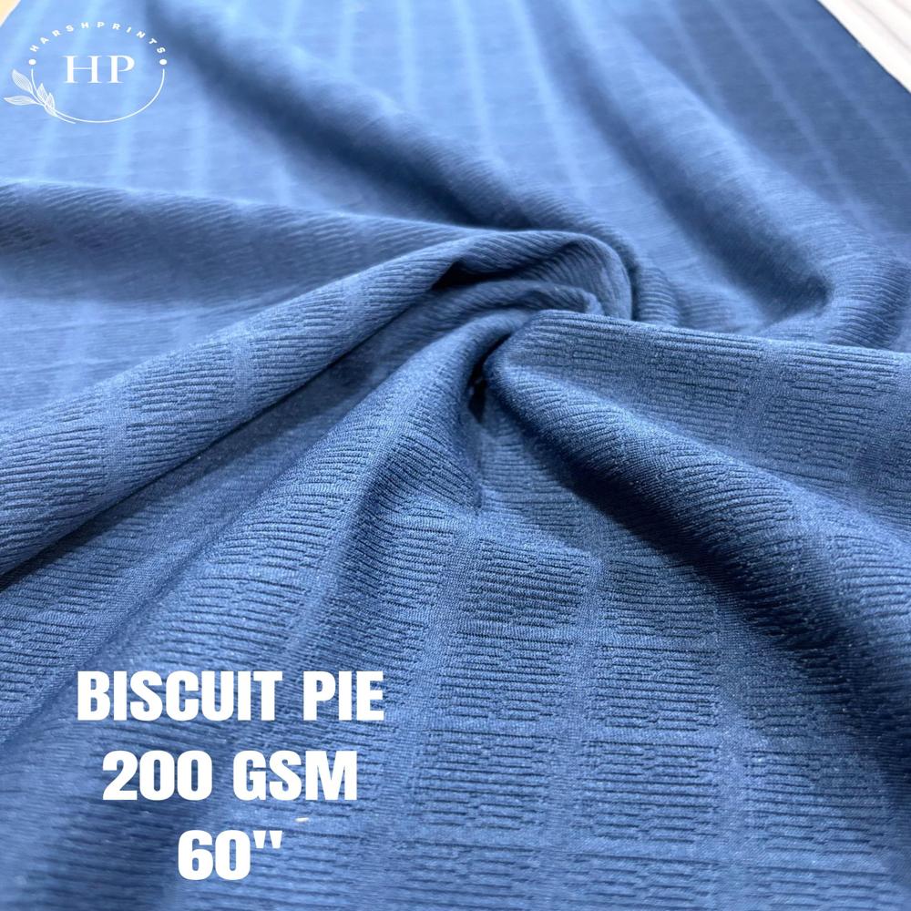 Biscuit Pie Structured Knit 190 GSM Polyester Lycra Fabric for T-Shirts & Co-Ord Sets
