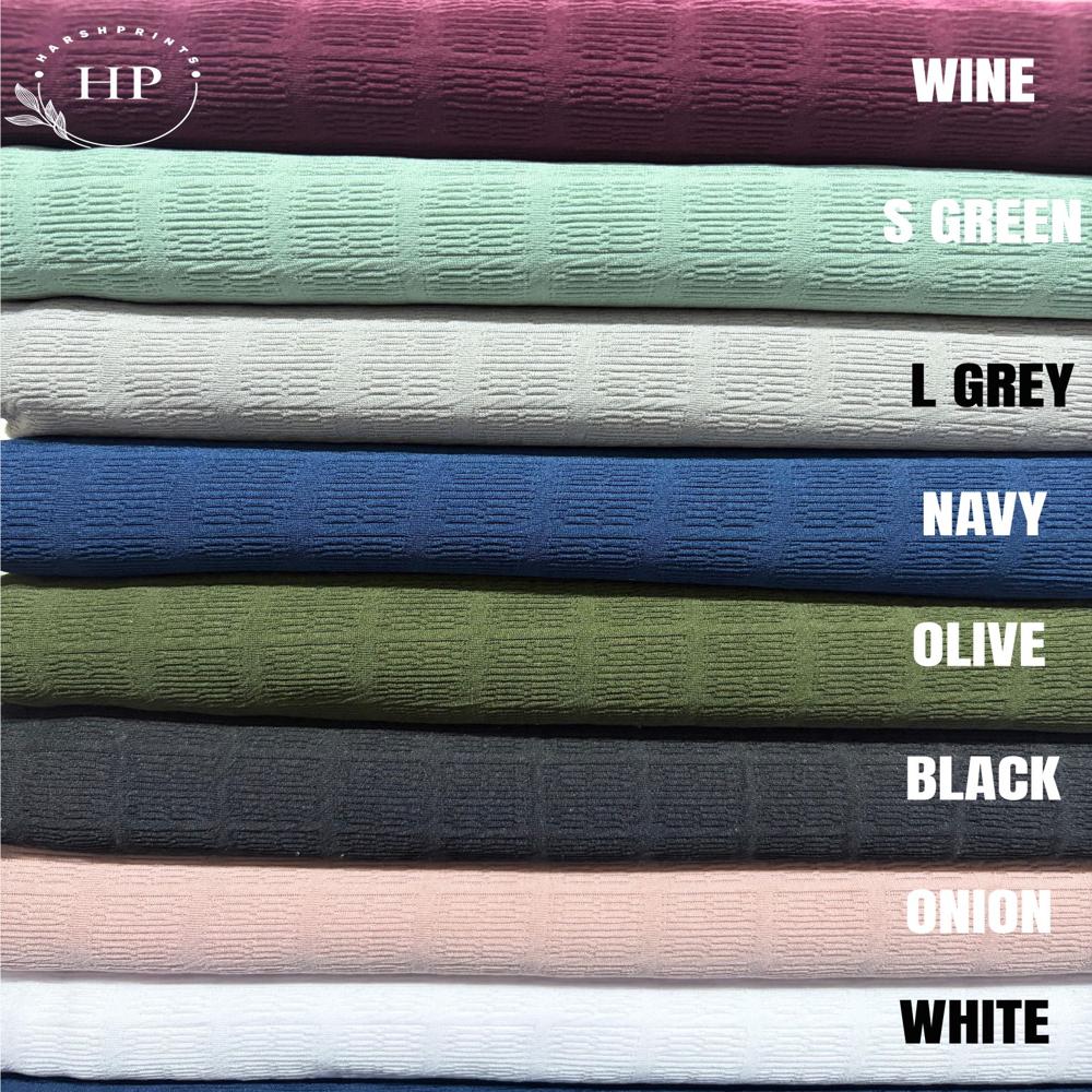 Biscuit Pie Structured Knit 190 GSM Polyester Lycra Fabric for T-Shirts & Co-Ord Sets