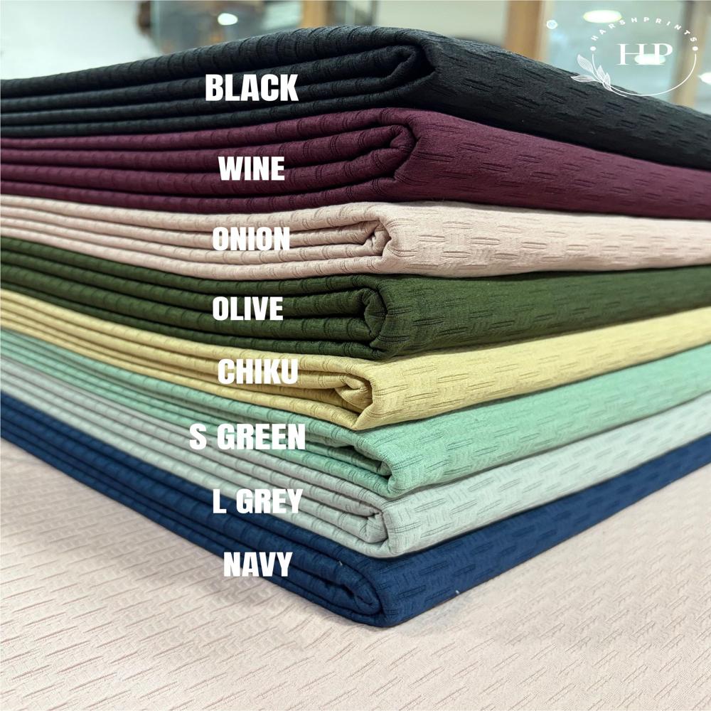CAMRY 200 GSM Structured Knit Polyester Lycra Fabric for T-Shirts & Co-Ord Sets