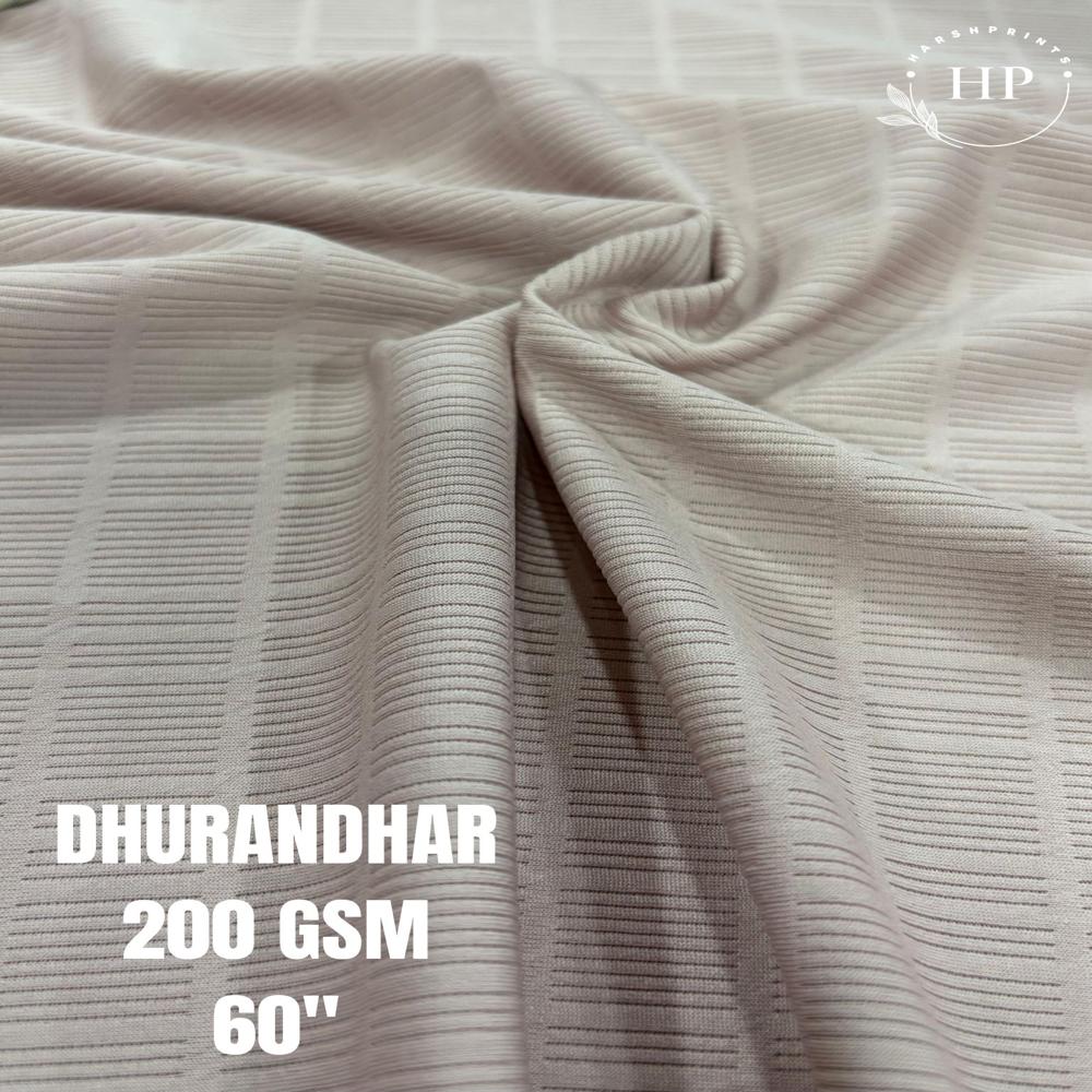 DHURANDHAR 200 GSM Structured Knit Polyester Lycra Fabric for T-Shirts & Co-Ord Sets