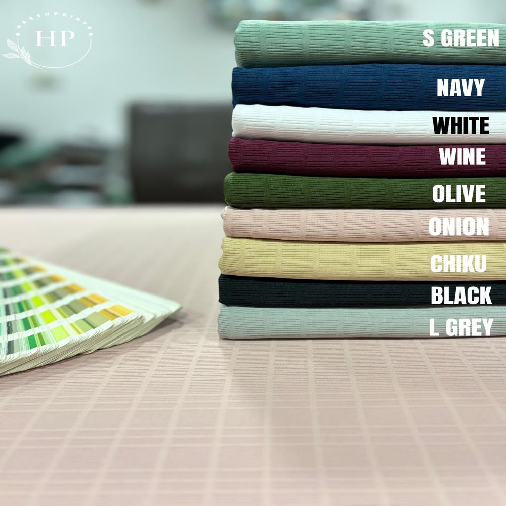 DHURANDHAR 200 GSM Structured Knit Polyester Lycra Fabric for T-Shirts & Co-Ord Sets
