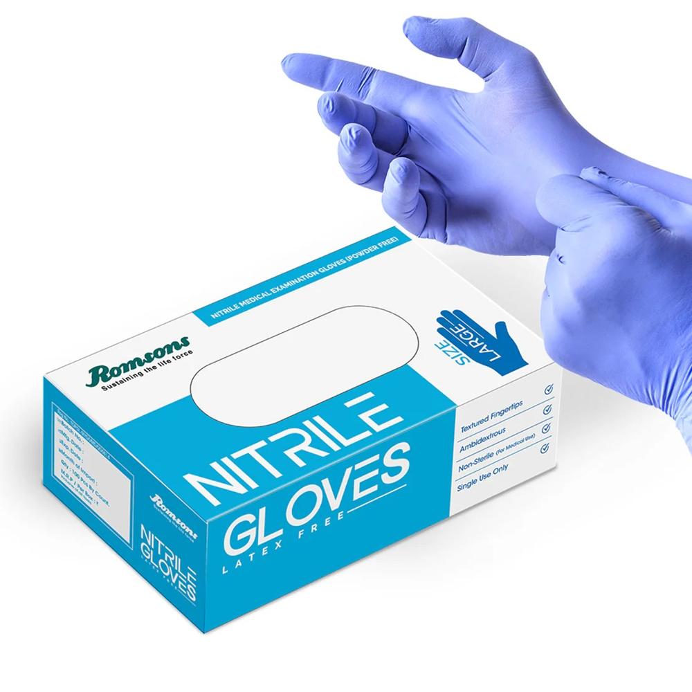 NITRILE EXAMINATION GLOVES ROMSONS