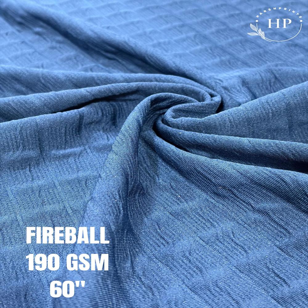 FIREBALL 200 GSM Structured Knit Polyester Lycra Fabric for T-Shirts & Co-Ord Sets