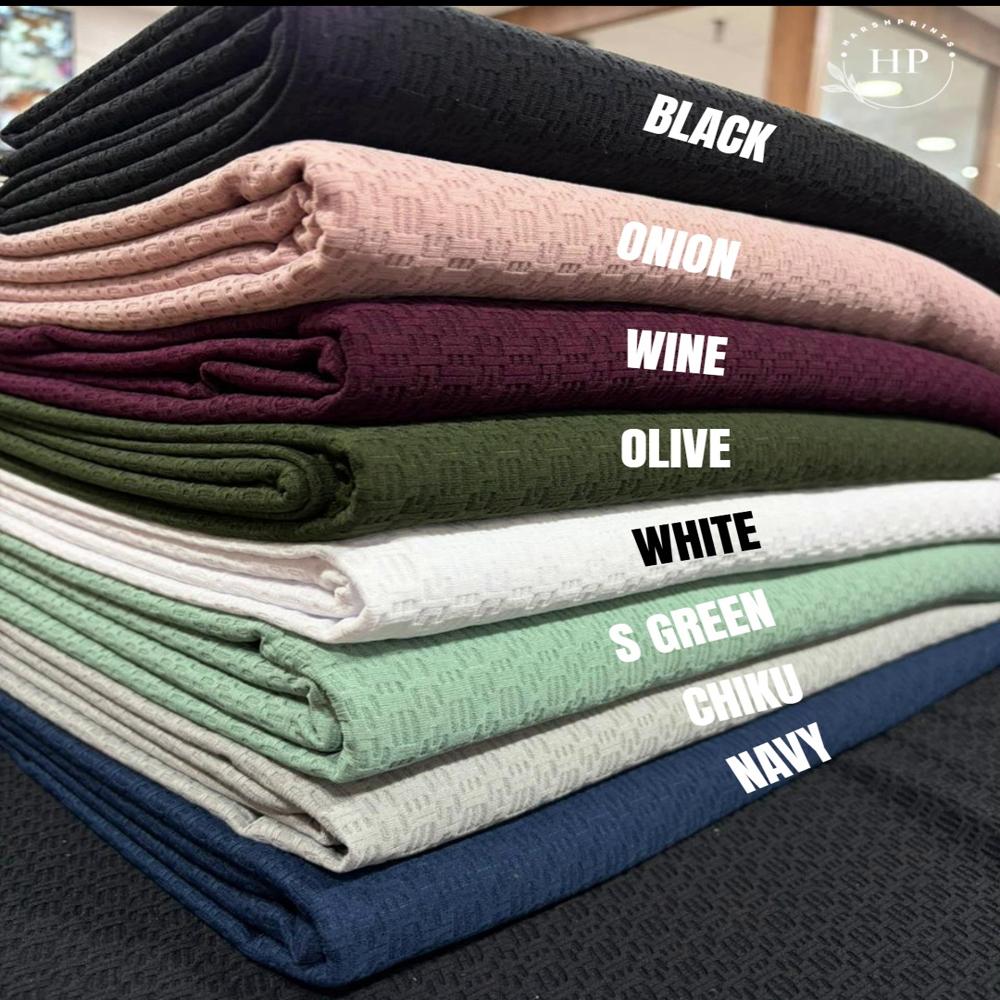 Fugly Structured Knit 190 GSM Polyester Lycra Fabric for T-Shirts & Co-Ord Sets