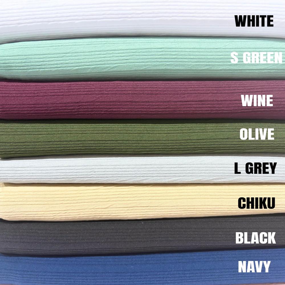 Habibi Structured Knit 190 GSM Polyester Lycra Fabric for T-Shirts & Co-Ord Sets