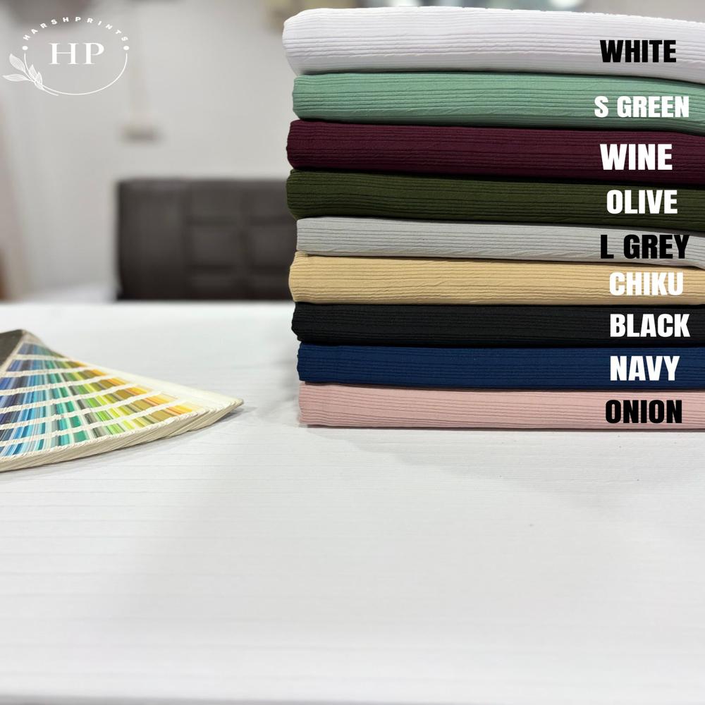 Habibi Structured Knit 190 GSM Polyester Lycra Fabric for T-Shirts & Co-Ord Sets