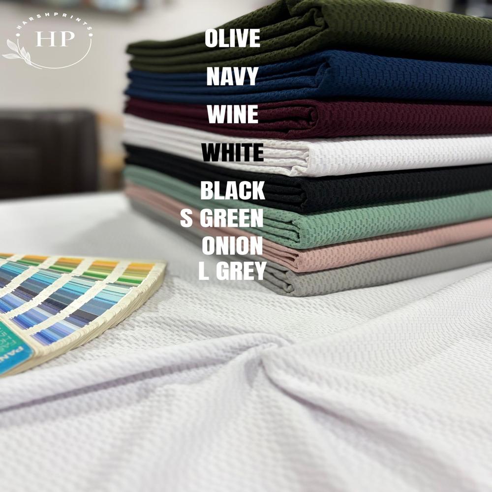 Harrier Structured Knit 190 GSM Polyester Lycra Fabric for T-Shirts & Co-Ord Sets