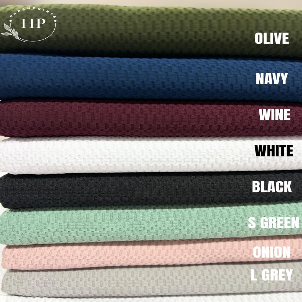 Harrier Structured Knit 190 GSM Polyester Lycra Fabric for T-Shirts & Co-Ord Sets