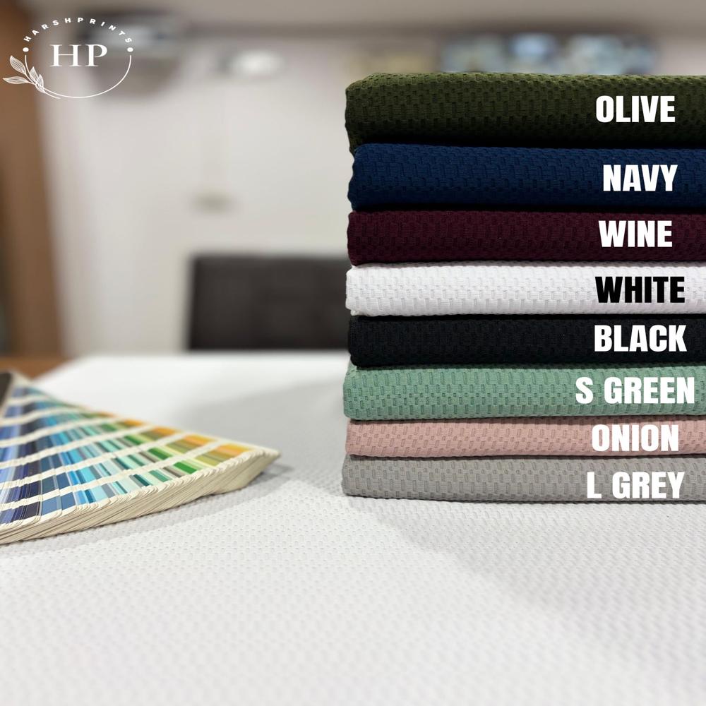 Harrier Structured Knit 190 GSM Polyester Lycra Fabric for T-Shirts & Co-Ord Sets