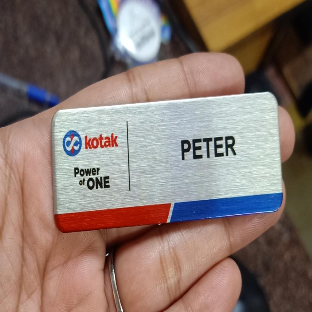 Digital Printed Name Badge - Double Sided, Glossy Finish | High Quality, Modern Design, Custom Logo Printing Available, Multicolor Options