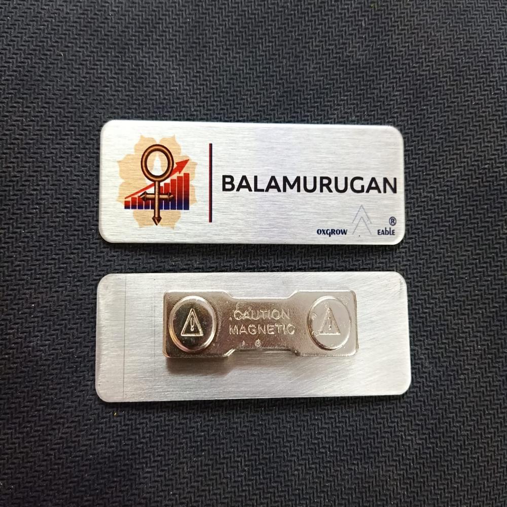 Digital Printed Name Badge - Double Sided, Glossy Finish | High Quality, Modern Design, Custom Logo Printing Available, Multicolor Options