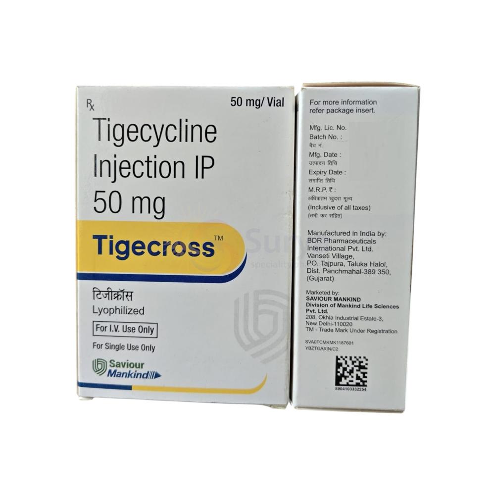 Tigecross 50mg Injection - Life Span: 36 Months