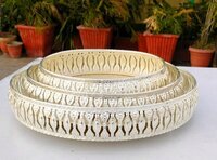 Iron Silver Dry Fruits Tray - Handle Material: Metal (silver-plated)