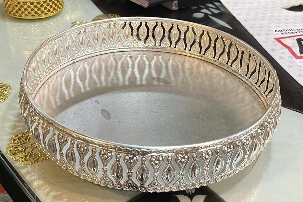 silver dry fruits tray