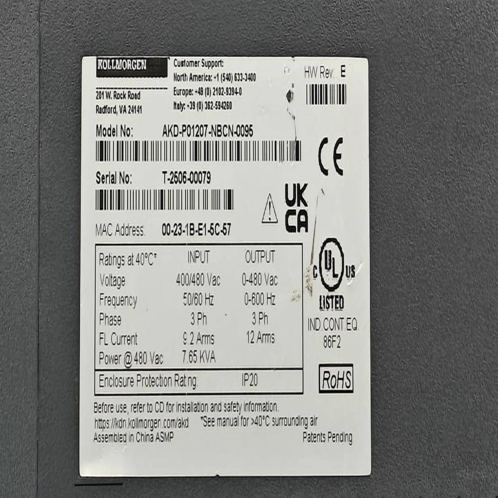 KOLLMORGEN AKD-P01207-NBCN-0095