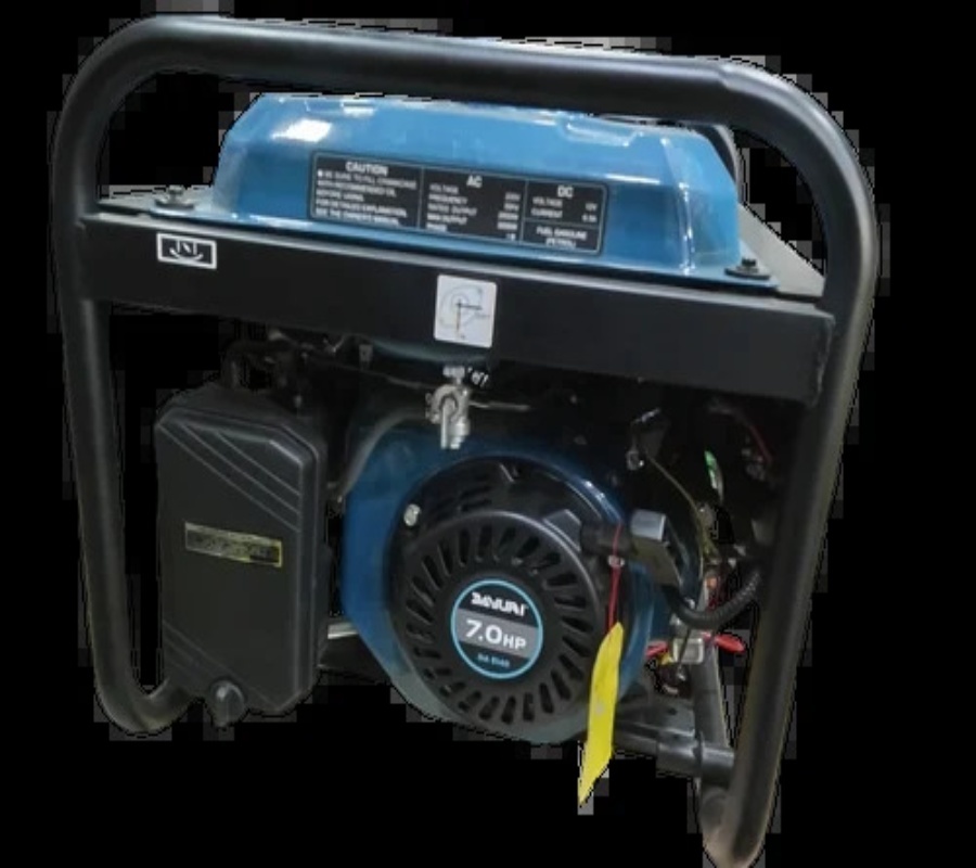7 HP Dayuri DA 5140 Portable Petrol Generator - Mild Steel, 600x450x500 mm, Grey | Brushless Alternator, Dual Sockets, Foldable Handle