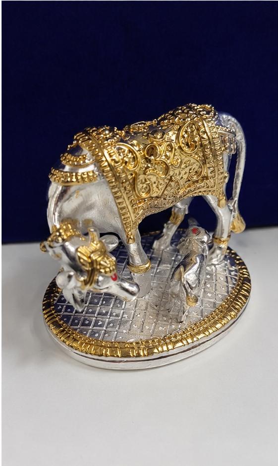 Silver kamdhenu cow calf