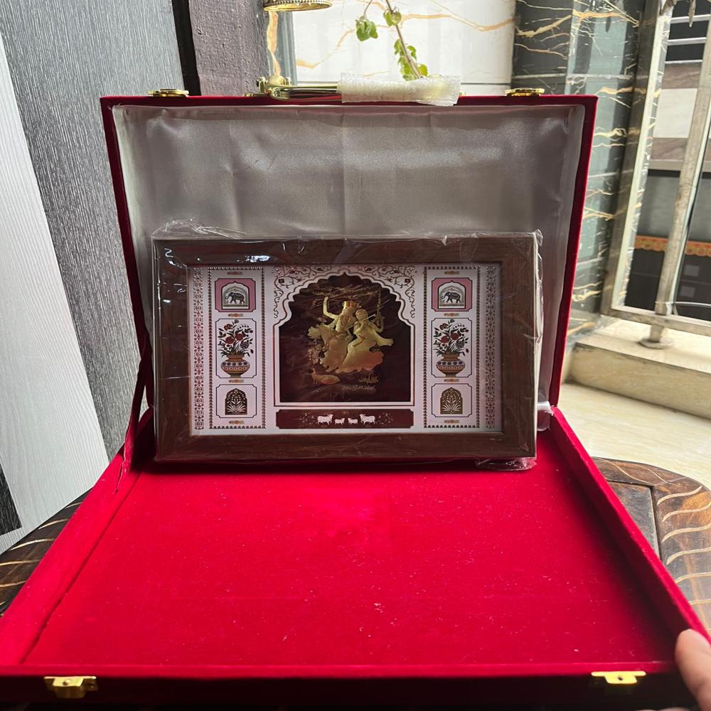 Radha Krishna gold leaf photo frame