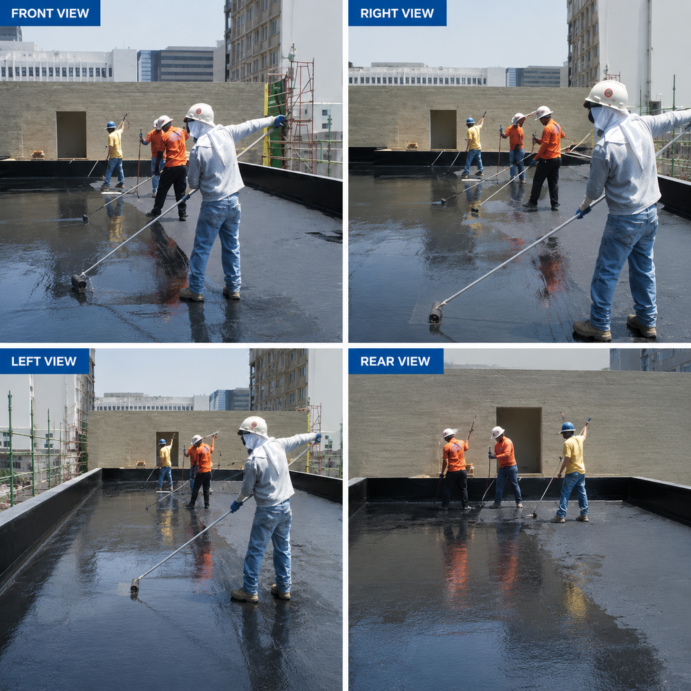 Industrial Waterproofing Services - Polymer Material, 100 Sq Ft Coverage Area, 24 Hours Drying Time | 5-year Warranty, Spray/brush Application