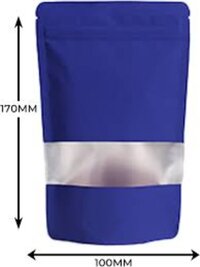 Matt Blue Standy Zipper Pouch