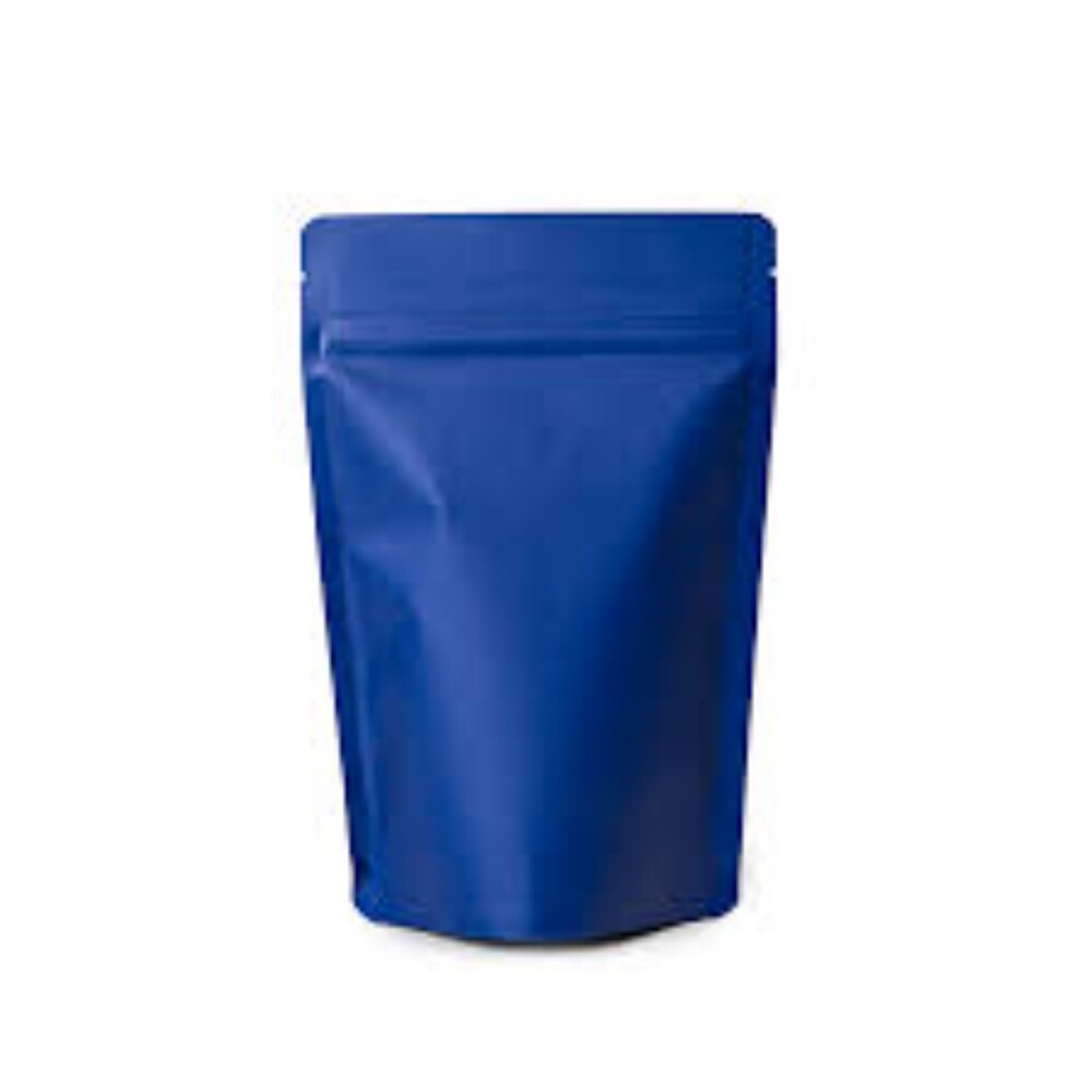 Matt Blue Standy Zipper Pouch